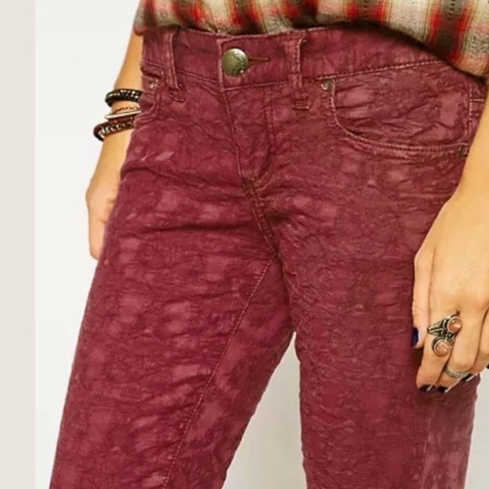 Free People Vintage Jacquard Skinny Ankle Pants